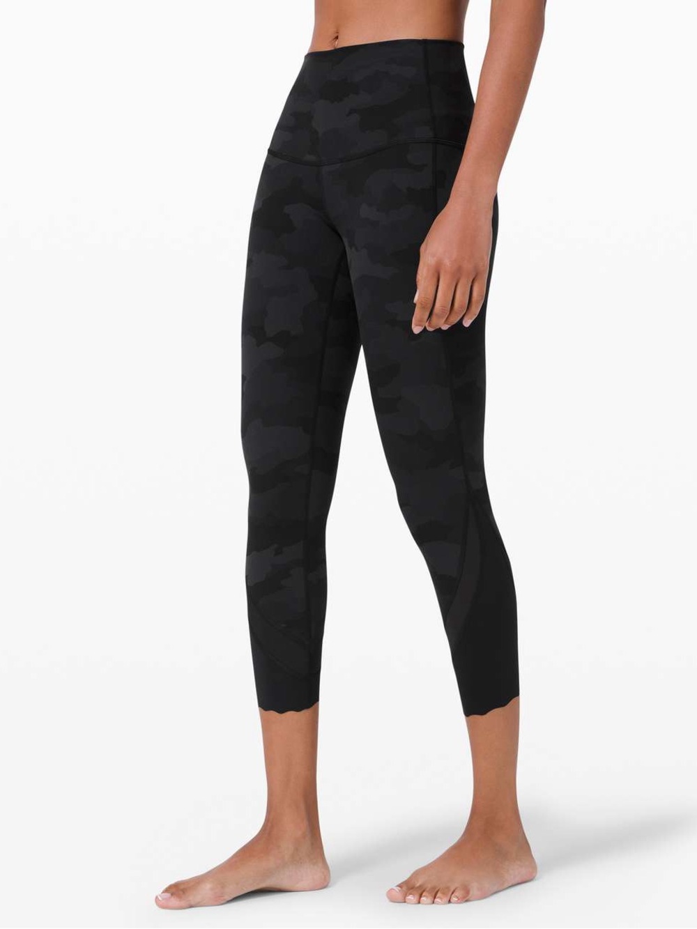 Lululemon Wunder Under Camo Crop High-Rise  Scallop Size 2